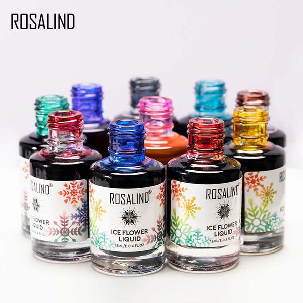 ROSALIND Gel nail polish Air Dry nail polish Ice Flower Lacquer For nail art decoration Need White base coat Gel Varnishes