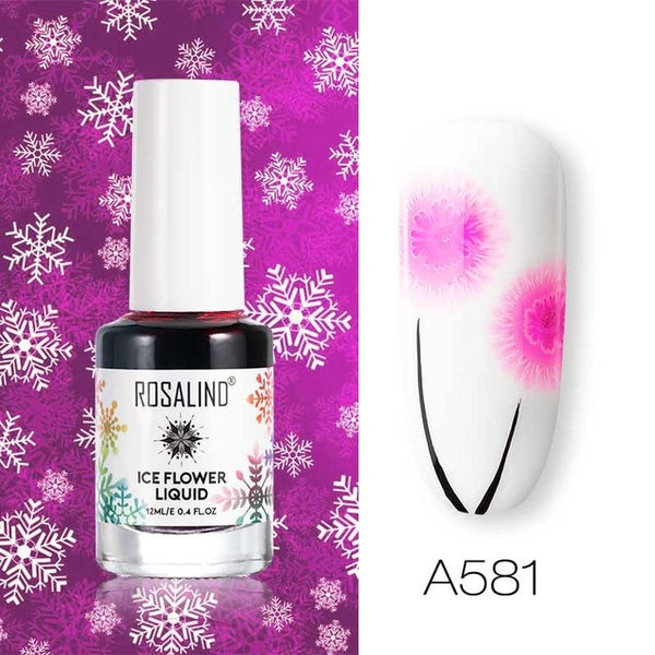 ROSALIND Gel nail polish Air Dry nail polish Ice Flower Lacquer For nail art decoration Need White base coat Gel Varnishes