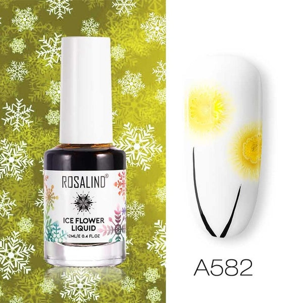 ROSALIND Gel nail polish Air Dry nail polish Ice Flower Lacquer For nail art decoration Need White base coat Gel Varnishes