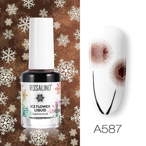 ROSALIND Gel nail polish Air Dry nail polish Ice Flower Lacquer For nail art decoration Need White base coat Gel Varnishes