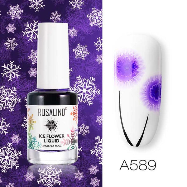 ROSALIND Gel nail polish Air Dry nail polish Ice Flower Lacquer For nail art decoration Need White base coat Gel Varnishes