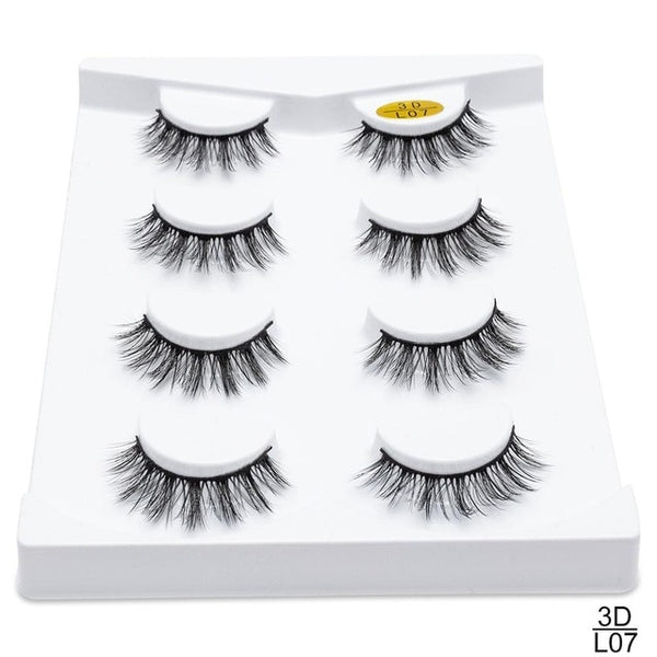 SEXYSHEEP 4/8 pairs 3D Mink Lashes Natural False Eyelashes Dramatic Volume Fake Lashes Makeup Eyelash Extension Silk Eyelashes