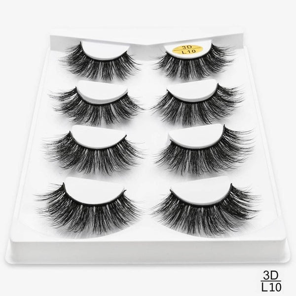 SEXYSHEEP 4/8 pairs 3D Mink Lashes Natural False Eyelashes Dramatic Volume Fake Lashes Makeup Eyelash Extension Silk Eyelashes