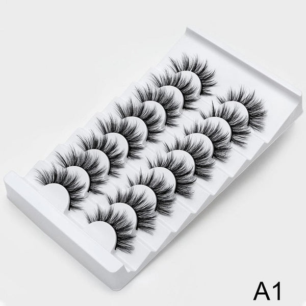 SEXYSHEEP 4/8 pairs 3D Mink Lashes Natural False Eyelashes Dramatic Volume Fake Lashes Makeup Eyelash Extension Silk Eyelashes