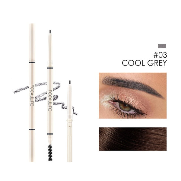 FOCALLURE Eyebrow Pencil Natural Long-Lasting Eyebrow Four Colors Pencil Brown Grey Taupe Waterproof