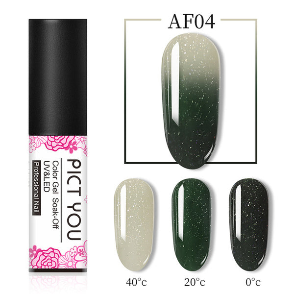 1 Bottle PICT YOU Color Changing Nail Gel Three Colors Soak Off Gel Polish Thermal Gel Temperature Change Nail Gel