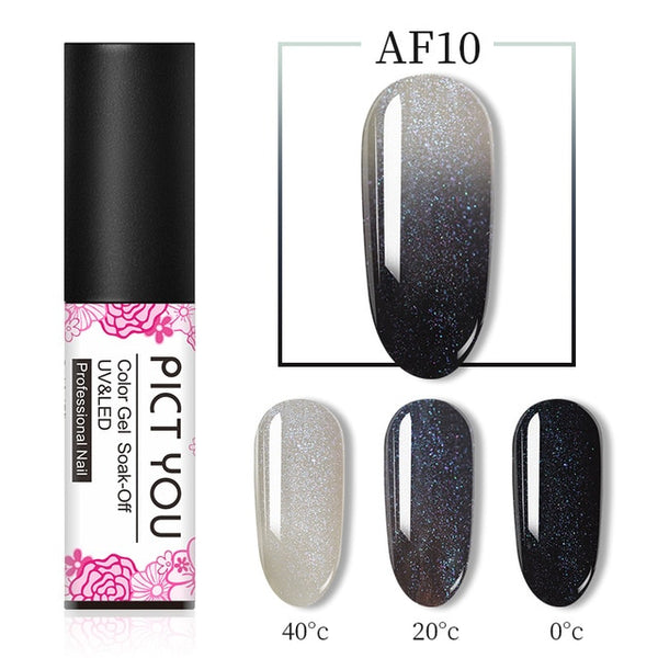 1 Bottle PICT YOU Color Changing Nail Gel Three Colors Soak Off Gel Polish Thermal Gel Temperature Change Nail Gel