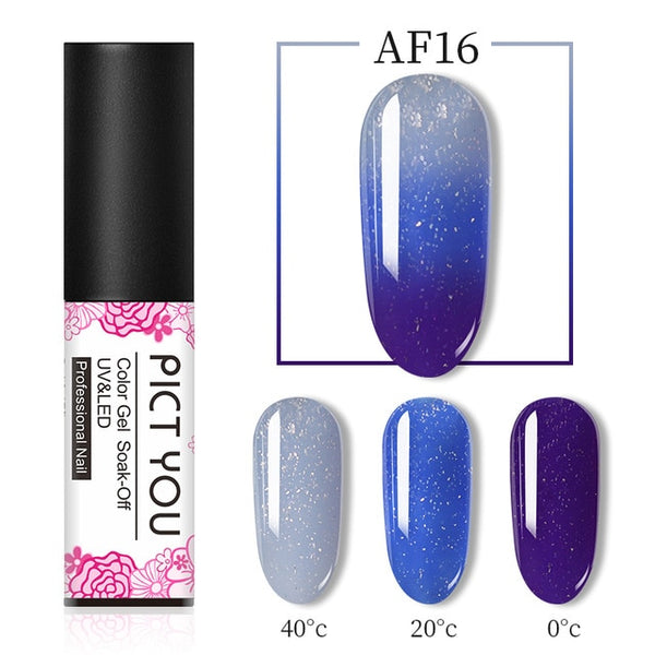 1 Bottle PICT YOU Color Changing Nail Gel Three Colors Soak Off Gel Polish Thermal Gel Temperature Change Nail Gel