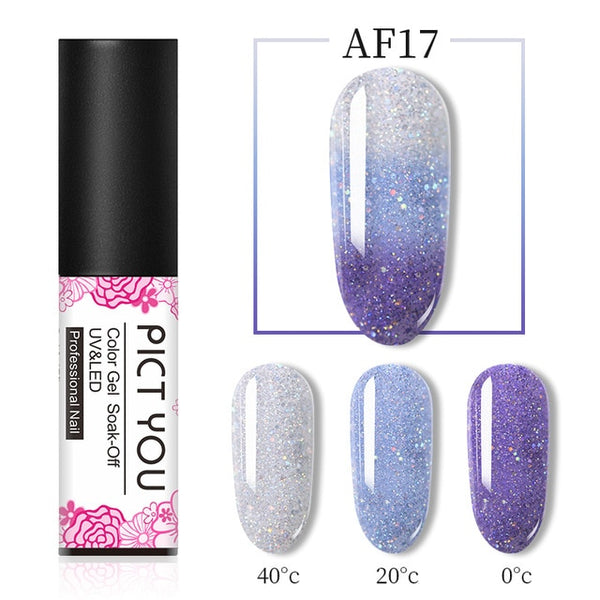 1 Bottle PICT YOU Color Changing Nail Gel Three Colors Soak Off Gel Polish Thermal Gel Temperature Change Nail Gel