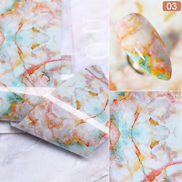 Nail Foils Marble Series Nail Transfer Foils Decorations DIY idea nail Art Transfer Sticker Decals Nail Accessories