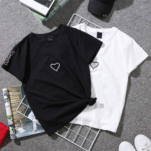 2019 new fashion summer casual print T-shirt round neck loose head short-sleeved women's T-shirt