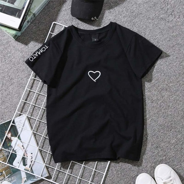 2019 new fashion summer casual print T-shirt round neck loose head short-sleeved women's T-shirt