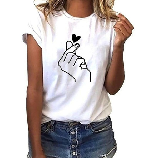 In Stock T Shirt Women Loose Short-Sleeved Leaf Print Tshirt O-Neck Summer Top Short Sleeve Plus Size T-shirt футболка жен