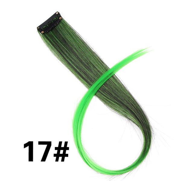 Leeons Clip-In One Piece For Ombre Hair Extensions Pure Color Straight Long Synthetic Hair Fake Hair Pieces Clip In 2 Tone Hair