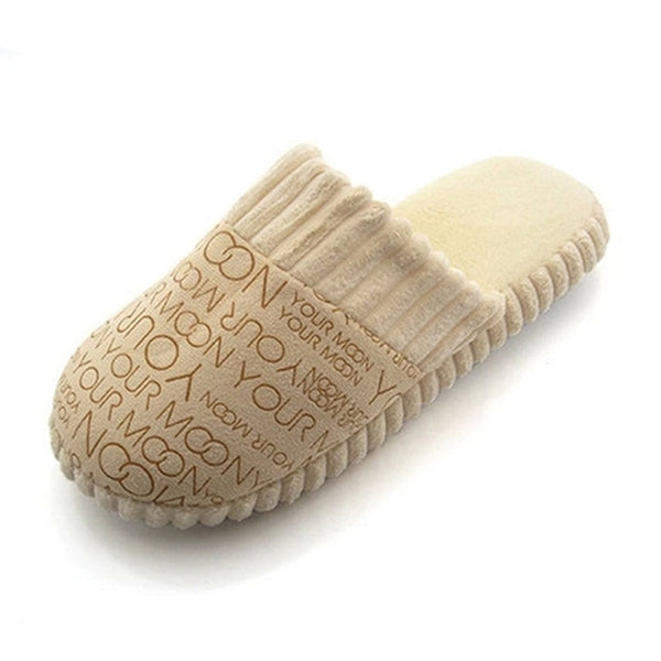 2018 Autumn Winter Warm Non-Slip Slipper Men Women Cotton-padded Home Slippers Rubber Sole Sewing Indoor Soft Plush Shoes