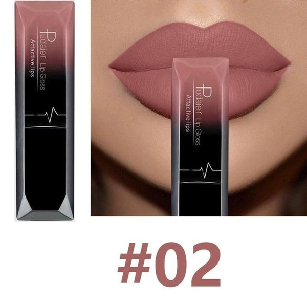 Hot Sales Waterproof Nude Matte Velvet Glossy Lip Gloss Lipstick Lip Balm Sexy Red Lip Tint 21 Colors Women Fashion Makeup Gift