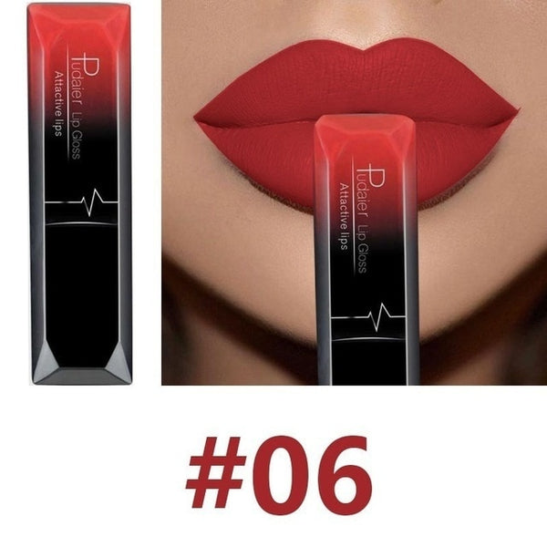 Hot Sales Waterproof Nude Matte Velvet Glossy Lip Gloss Lipstick Lip Balm Sexy Red Lip Tint 21 Colors Women Fashion Makeup Gift