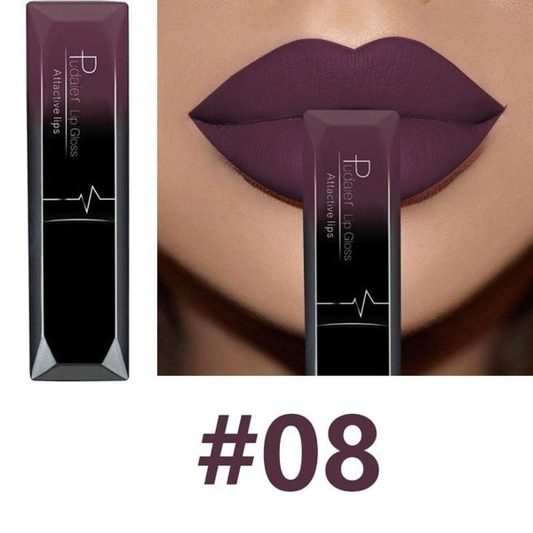 Hot Sales Waterproof Nude Matte Velvet Glossy Lip Gloss Lipstick Lip Balm Sexy Red Lip Tint 21 Colors Women Fashion Makeup Gift