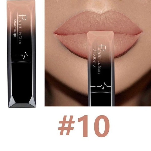 Hot Sales Waterproof Nude Matte Velvet Glossy Lip Gloss Lipstick Lip Balm Sexy Red Lip Tint 21 Colors Women Fashion Makeup Gift