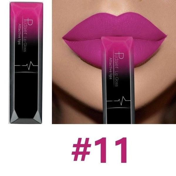 Hot Sales Waterproof Nude Matte Velvet Glossy Lip Gloss Lipstick Lip Balm Sexy Red Lip Tint 21 Colors Women Fashion Makeup Gift