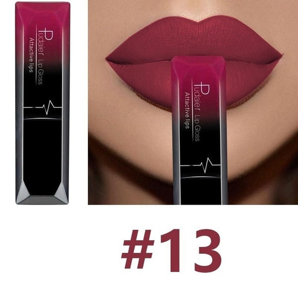 Hot Sales Waterproof Nude Matte Velvet Glossy Lip Gloss Lipstick Lip Balm Sexy Red Lip Tint 21 Colors Women Fashion Makeup Gift