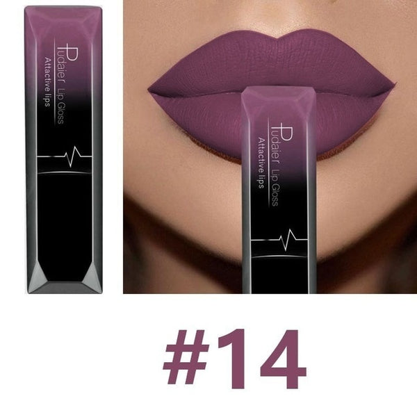 Hot Sales Waterproof Nude Matte Velvet Glossy Lip Gloss Lipstick Lip Balm Sexy Red Lip Tint 21 Colors Women Fashion Makeup Gift