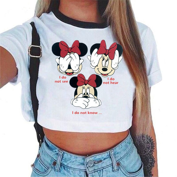 Women's VOGUE Letter Crop Top Short Sleeve T Shirts Women Brand New Casual Tee Tops Summer Female T Shirt Cute Cropped Top