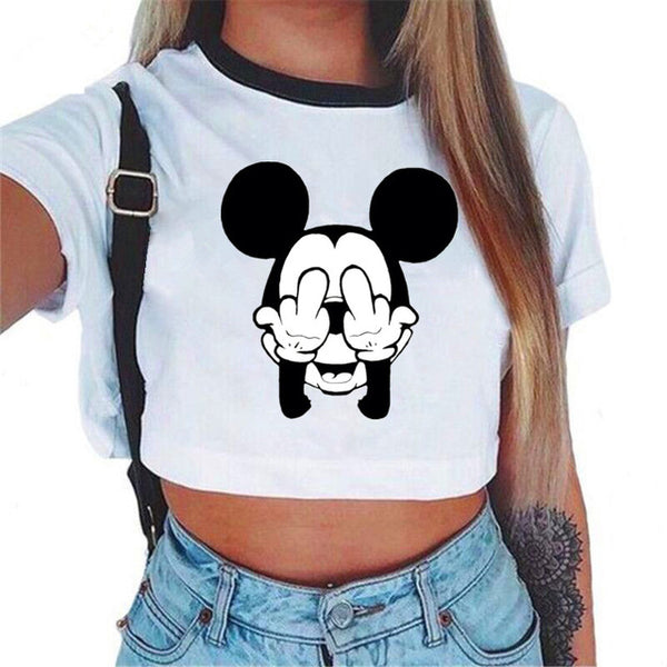 Women's VOGUE Letter Crop Top Short Sleeve T Shirts Women Brand New Casual Tee Tops Summer Female T Shirt Cute Cropped Top