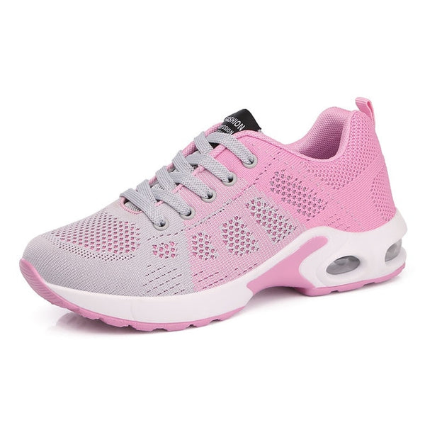 Fashion Lace Up Women Running Shoes Lightweight Sneakers Breathable Outdoor Sports Shoes Comfort Air Cushion Running Gym Shoes