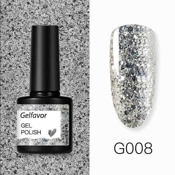 Gelfavor 8ml Gel Nail Polish Glitter For Manicure set nail art Semi platium UV LED Lamp Nail varnishes Base top coat Gel lacquer