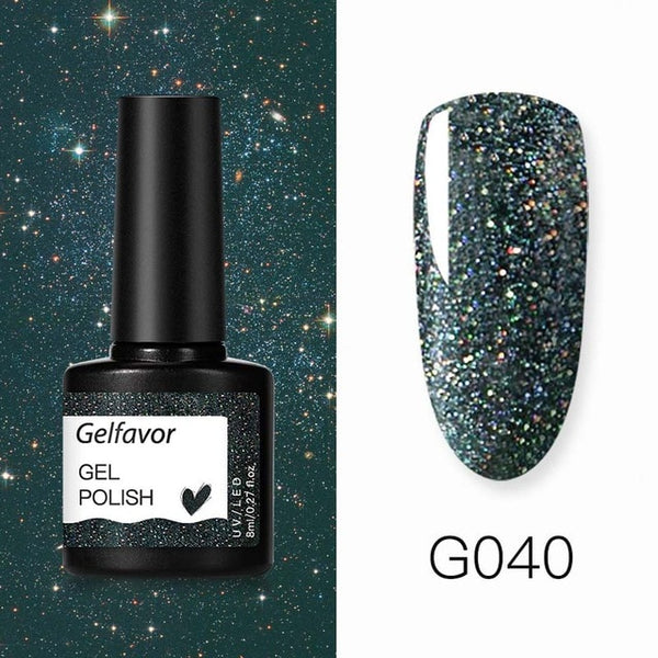 Gelfavor 8ml Gel Nail Polish Glitter For Manicure set nail art Semi platium UV LED Lamp Nail varnishes Base top coat Gel lacquer