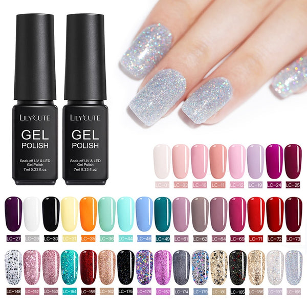 LILYCUTE Nail Art Gel 7ML  Nail Color UV LED Gel Nail Polish Long-lasting Macaron Soak off Varnish Gel varnish Nail Art DIY