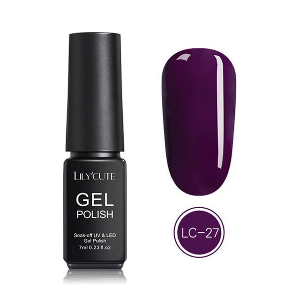 LILYCUTE Nail Art Gel 7ML  Nail Color UV LED Gel Nail Polish Long-lasting Macaron Soak off Varnish Gel varnish Nail Art DIY