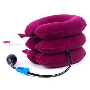 Soft U Neck Pillow Air Inflatable Pillow Cushion Cervical Brace Neck Shoulder Pain Relax Support Massager Pillow Device Traction