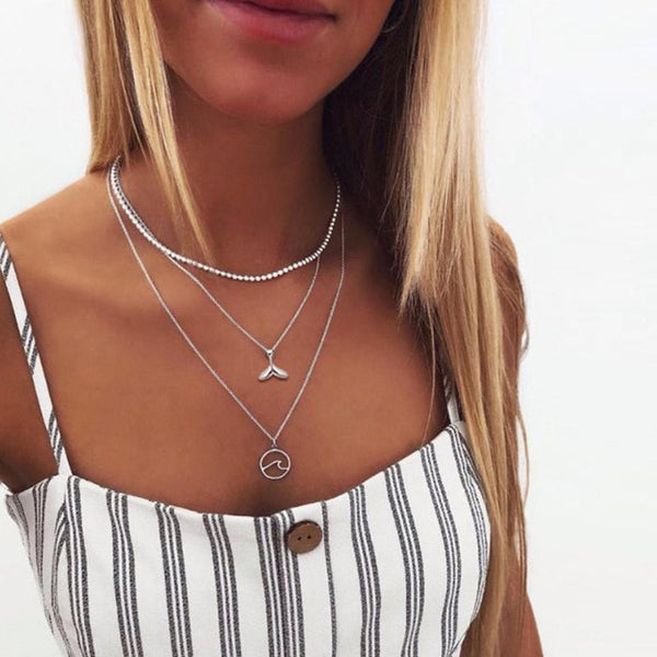 Women Gold Silver Chain Star Choker Necklace Collana Kolye Bijoux Collares Mujer gargantilha Collier Femme