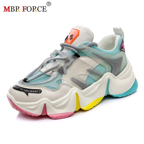 2020 Hot Summer Women Sneakers Vulcanize Breathable Rainbow Color Fashion Casuals Height Increasing Female Chunky Ladies Shoe