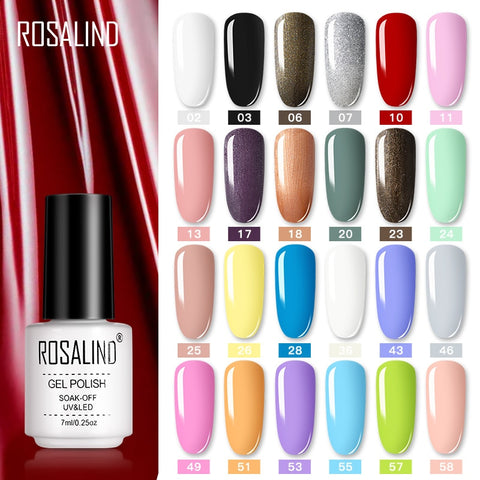 ROSALIND Nail Polish Vernis Semi Permanent Hybrid Varnish Gel polish uv Color Gel Manicure Primer Top Coat Glitter Nail Art