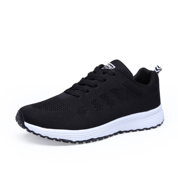 Women Casual Sport Shoes Fashion Men Running Shoes Fly Weave Air Mesh Sneakers Black White Non Slip Footwear Breathable Jogging