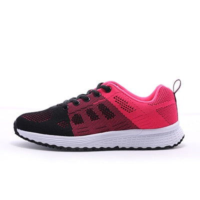 Women Casual Sport Shoes Fashion Men Running Shoes Fly Weave Air Mesh Sneakers Black White Non Slip Footwear Breathable Jogging