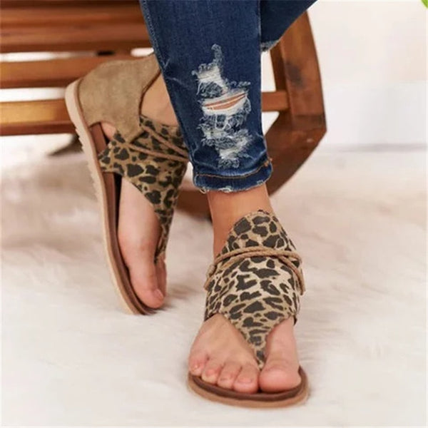 2020 Women Sandals Leopard Print Summer Shoes Women Large Size Andals Flat Women Sandals Womens Summer Shoes Sandals босоножки