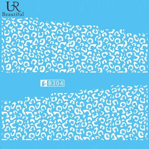 1 Sheet Black/White Leopard Nail Art Water Transfer Stickers Decals Full Wraps Sliders Manicure Decoration DIY Accessory BEB304