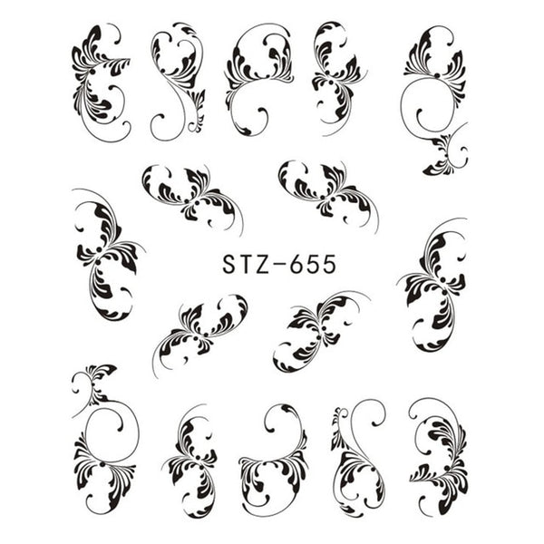 1 Sheet Black/White Leopard Nail Art Water Transfer Stickers Decals Full Wraps Sliders Manicure Decoration DIY Accessory BEB304