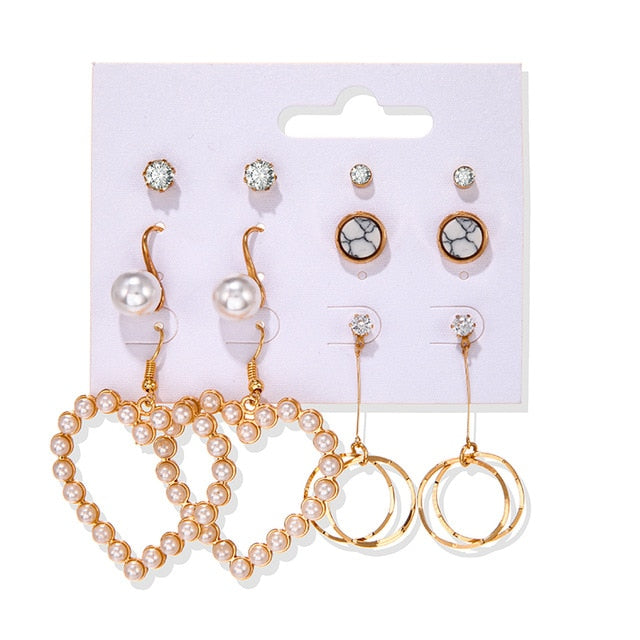 Brincos femininos conjunto borla pérola brincos para mulheres boêmio moda jóias 2020 geométrico kolczyki hoop earings