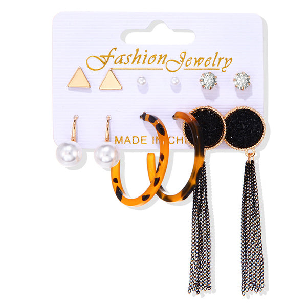 Brincos femininos conjunto borla pérola brincos para mulheres boêmio moda jóias 2020 geométrico kolczyki hoop earings