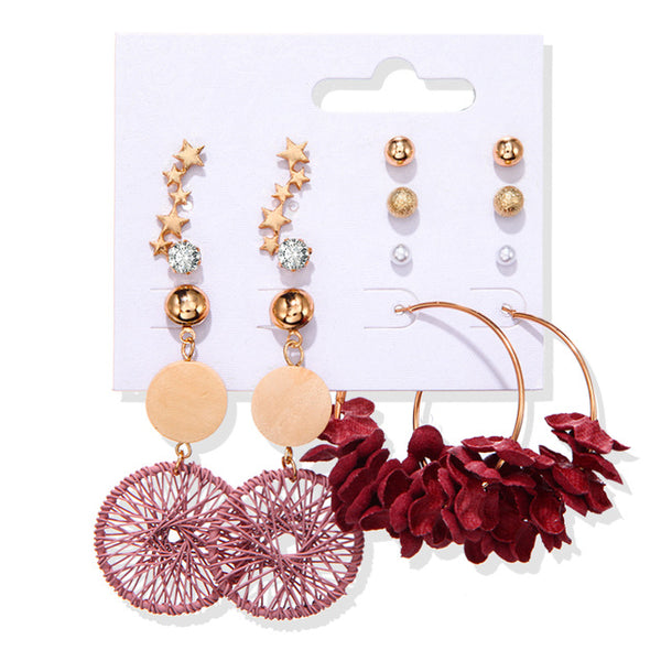 Brincos femininos conjunto borla pérola brincos para mulheres boêmio moda jóias 2020 geométrico kolczyki hoop earings