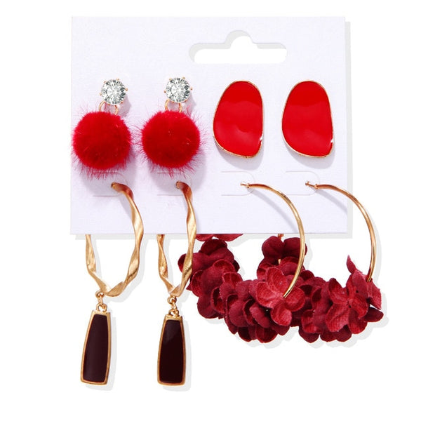 Brincos femininos conjunto borla pérola brincos para mulheres boêmio moda jóias 2020 geométrico kolczyki hoop earings