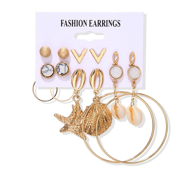 Brincos femininos conjunto borla pérola brincos para mulheres boêmio moda jóias 2020 geométrico kolczyki hoop earings