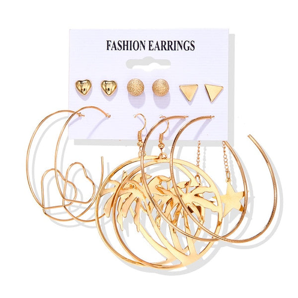 Brincos femininos conjunto borla pérola brincos para mulheres boêmio moda jóias 2020 geométrico kolczyki hoop earings