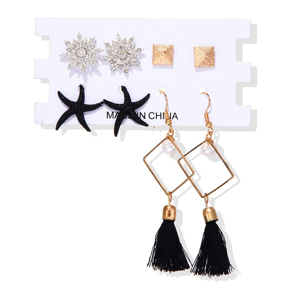 Brincos femininos conjunto borla pérola brincos para mulheres boêmio moda jóias 2020 geométrico kolczyki hoop earings