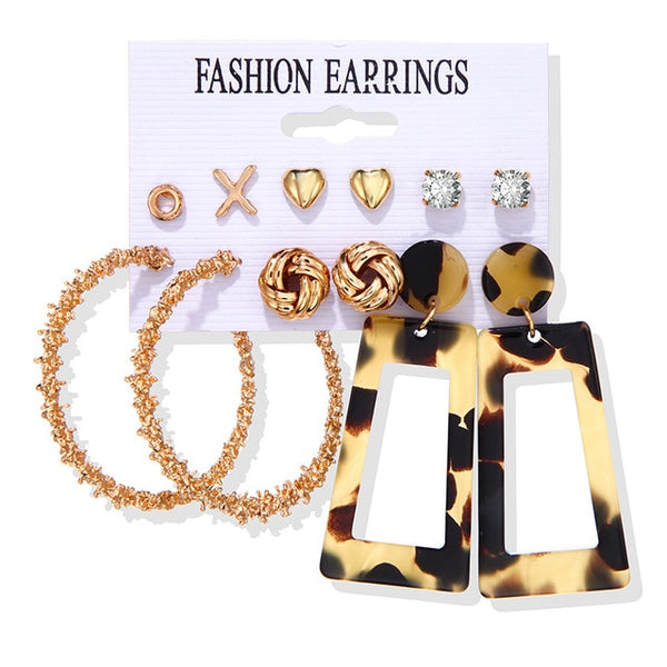 Brincos femininos conjunto borla pérola brincos para mulheres boêmio moda jóias 2020 geométrico kolczyki hoop earings